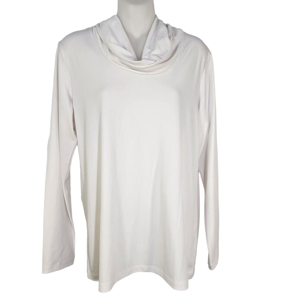 Susan Graver Top Women's Small Modern Essentials Liquid Knit Cowl Ivory A615668